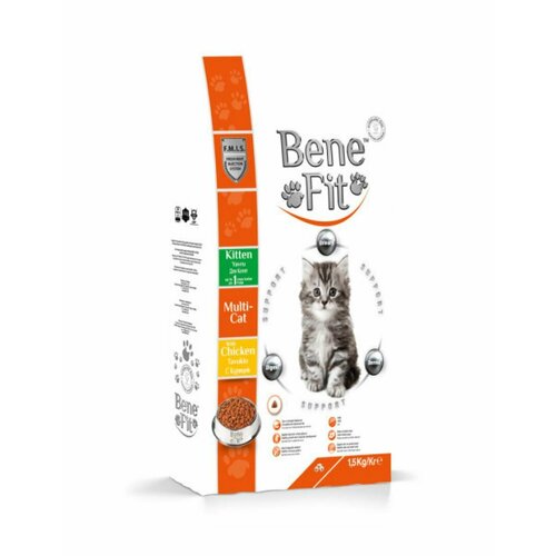 Сухой корм для котят Benefit Feline Kitten Multi-Cat Chicken с курицей 1,5 кг