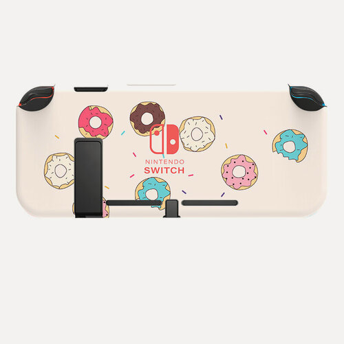 Изображение товара Защитный чехол с подставкой на Nintendo Switch, пончики белый