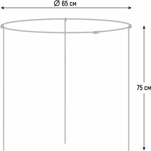 Кустодержатель GARDEN SHOW металлический D65 см, H75 см, оцинкованный