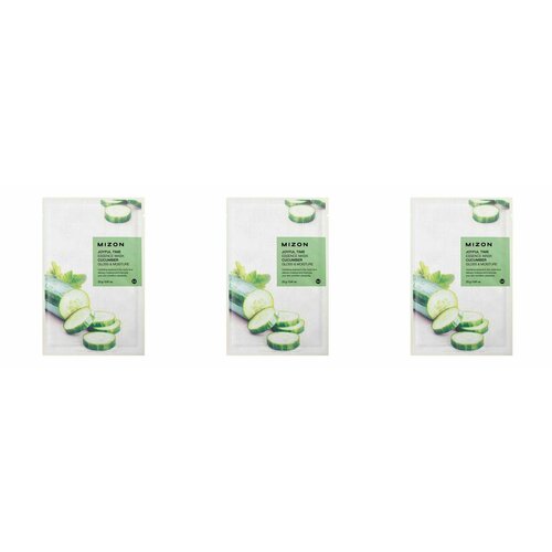 Mizon Маска тканевая для лица Joyful Time Essence mask pack CUCUMBER, 23 гр, 3 шт