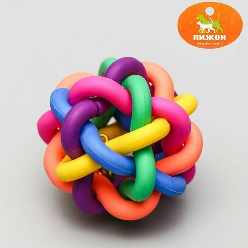 Игрушка резиновая Молекула с бубенчиком, 4 см, микс цветов (комплект из 14 шт) резиновая игрушка котeнок микс 4 шт