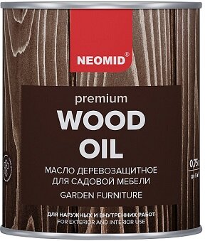 Масло Деревозащитное для Садовой Мебели Neomid Premium 0.75л Синий Сапфир для Внутренних и Наружных Работ / Неомид.