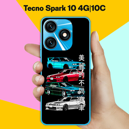 Силиконовый чехол на Tecno Spark 10 4G / Tecno Spark 10C Машины / для Текно Спарк 10 4 Джи / Текно Спарк 10С силиконовый чехол на tecno spark 10 4g tecno spark 10c горное озеро для текно спарк 10 4 джи текно спарк 10с