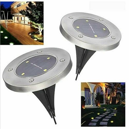 Садовый светильник на солнечных батареях 4 LED диода Уличный фонарик Декоративная подсветка для дорожек 399₽