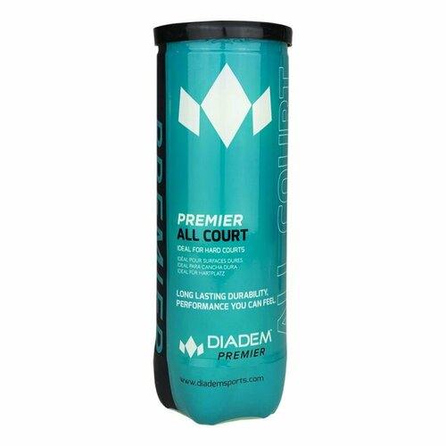 фото Мяч теннисный diadem premier all court 3b ball-case-allcrt, уп.3шт, одобр. itf, фетр, желт