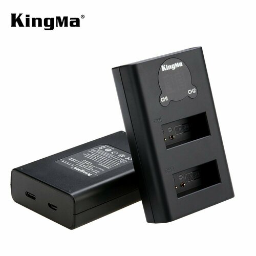 зу для canon lp e12 двойное с экраном kingma Зарядная станция Kingma с дисплеем для аккумуляторов Canon LP-E12