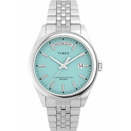 фото Наручные часы timex, голубой, серебряный