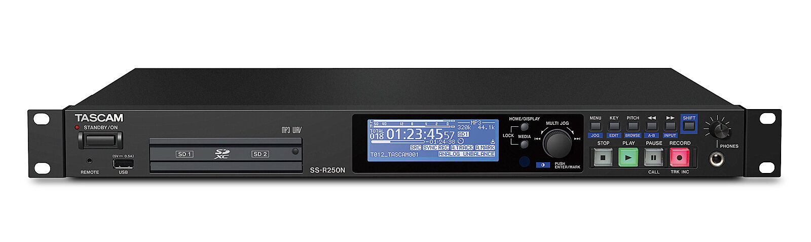 Tascam SS-R250N рекордер Wav/MP3 плеер на SD/CF card/ USB, XLR/RCA