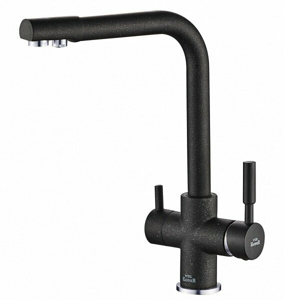 Смеситель для кухни под фильтр STEEL HAMMER SH 552 BLACK CR черный, хром