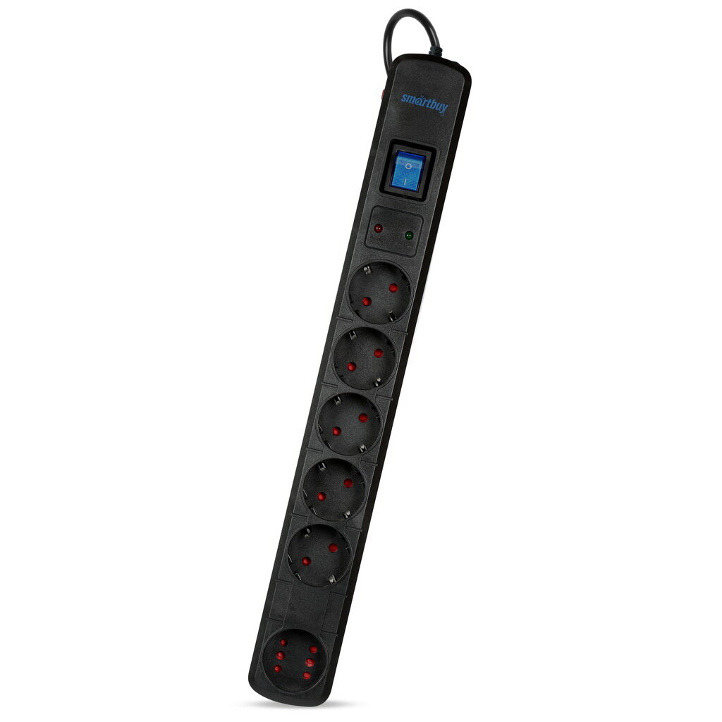 фото Сетевой фильтр Smartbuy SBSP-50K-Pro 5 метра 6 розеток, черный