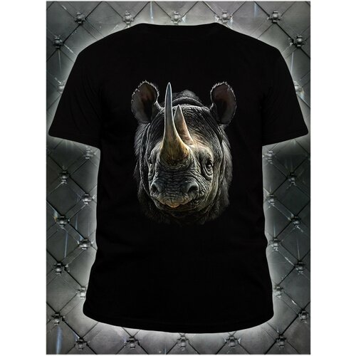 Футболка Носорог, размер 48, черный