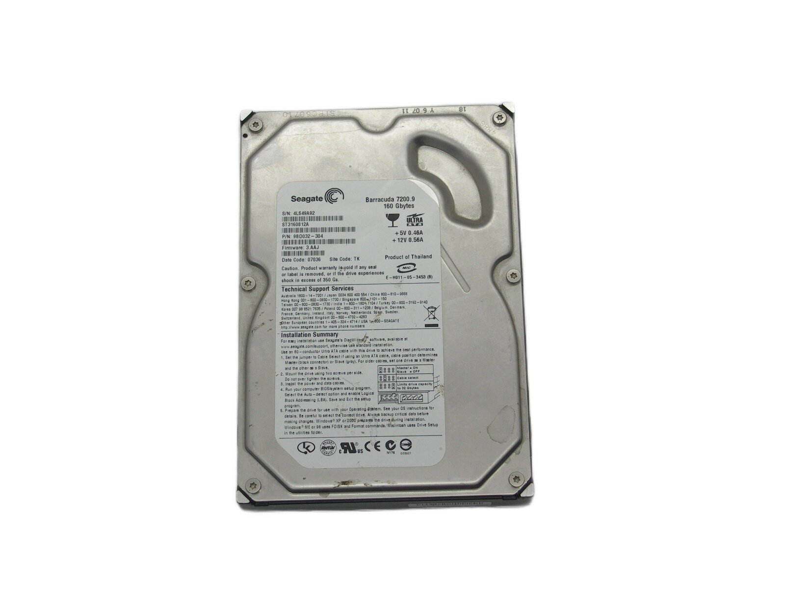 Жесткий диск Seagate 160 Gb 7200 rpm IDE ST3160212A