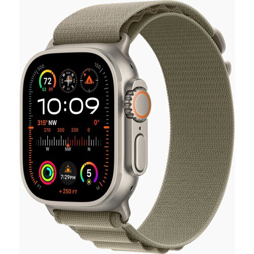 APPLE Смарт-часы Apple Watch Ultra 2 A2986 49мм OLED корп титан Alpine loop рем оливковый разм брасл160-210мм MRF03LWA MRF03LWA 9191000₽