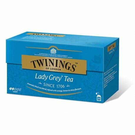 Чай черный Twinings "Lady Grey tea" с добавками 25 пакетиков 50 г (из Финляндии)
