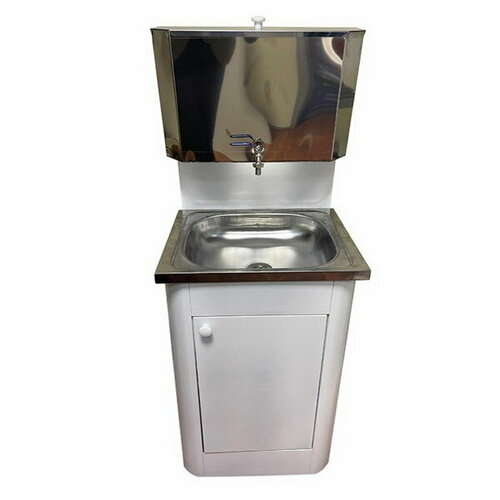 Умывальник без ЭВН, нерж. сталь бак/мойка, кран металл, 17 л, белый