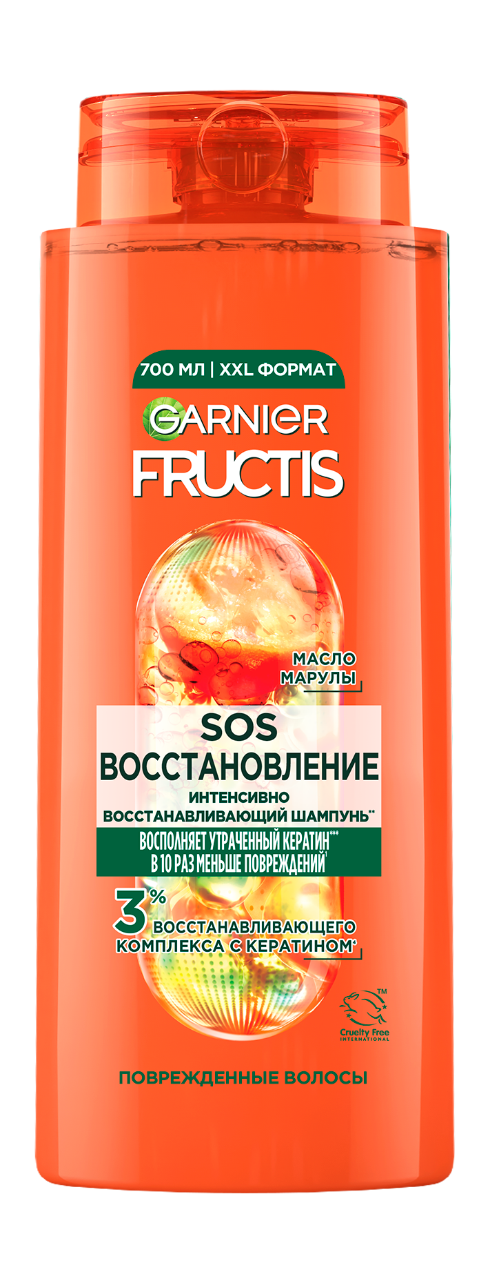 GARNIER Шампунь для поврежденных волос Fructis SOS Восстановление укрепляющий, 700 мл