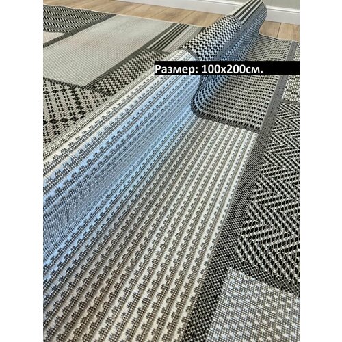 Плетеная безворсовая ковровая циновка для прихожей и кухни