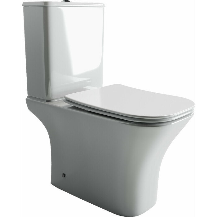 фото Унитаз-компакт безободковый Ceramicanova Alfa Rimless с сиденьем-микролифт (CN9002)