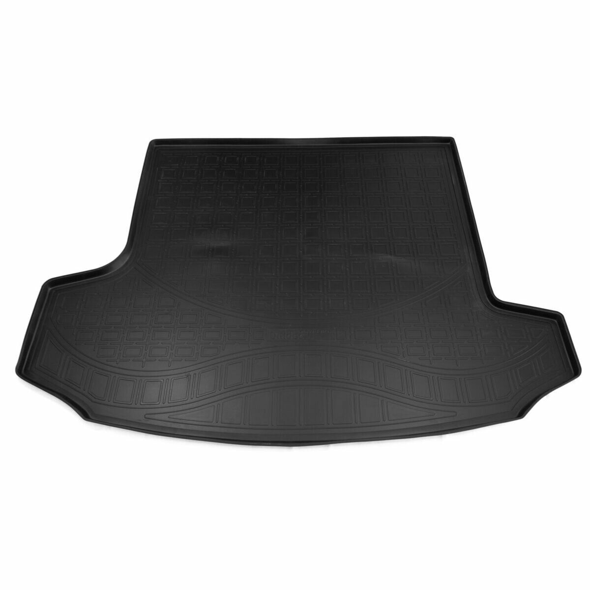 фото Коврик в багажник для Skoda Kodiaq (2017-) (7 мест, сложенный 3 ряд) Полиуретановый / Автоковрик с бортом для багажника в Шкода Кодиак