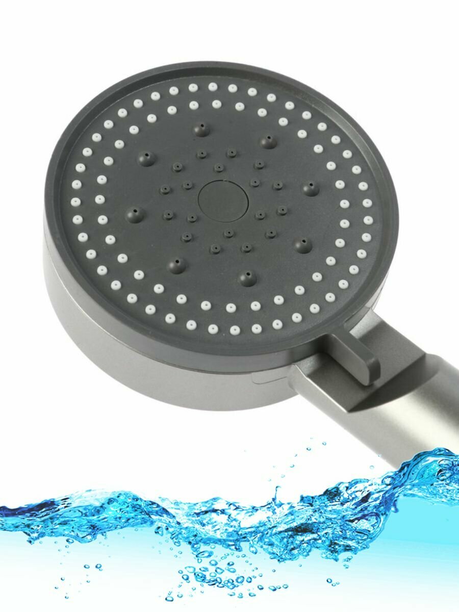 Лейка для душа Champion, графит, матовая, круглая, 5 режимов — фото 1