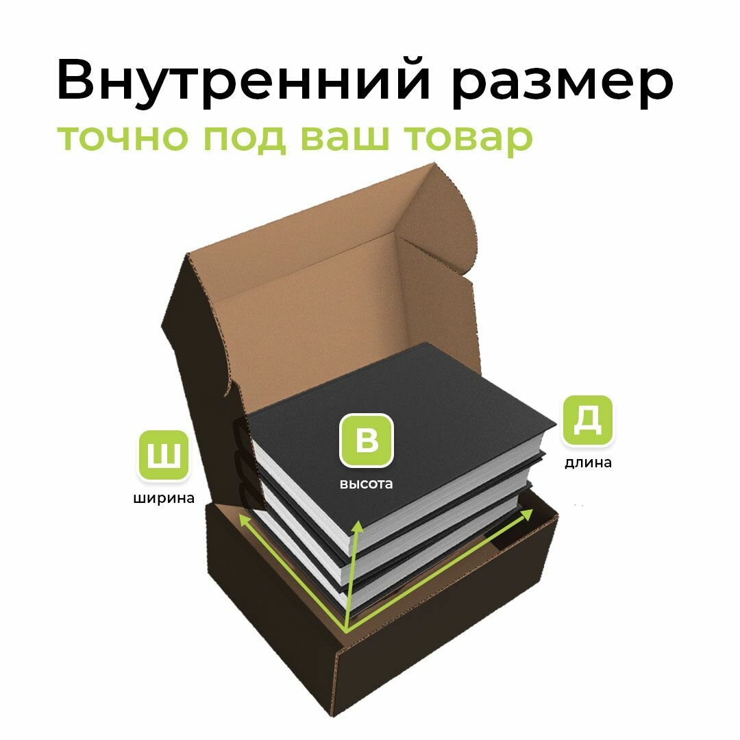Самосборные картонные коробки BOXSTORE 0427 T23E МГК цвет: черный/бурый - 30 шт. внутренний размер 10x10x4 см 10х10х4 см упаковка: коробка — фото 1
