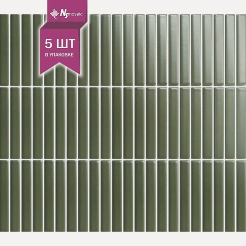 Изображение товара Мозаика керамическая NSmosaic PP1292-03, зеленая матовая, 282х308 мм, упаковка 5шт