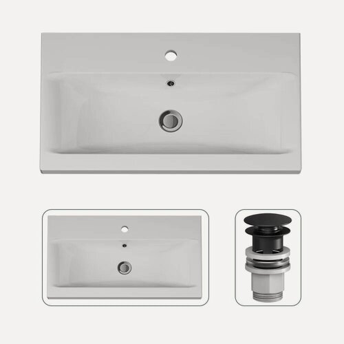 Изображение товара Раковина для ванной AM.PM, фарфор, 75х42 см, глянцевая белая, накладная установка