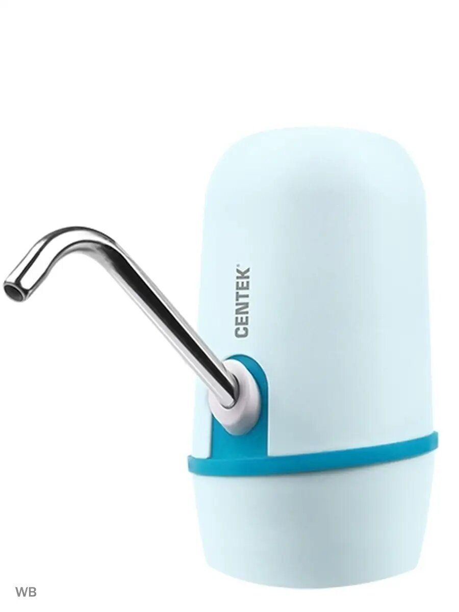 Электрическая помпа Centek CT-3002, для бутилированной воды, USB зарядка, синий/белый