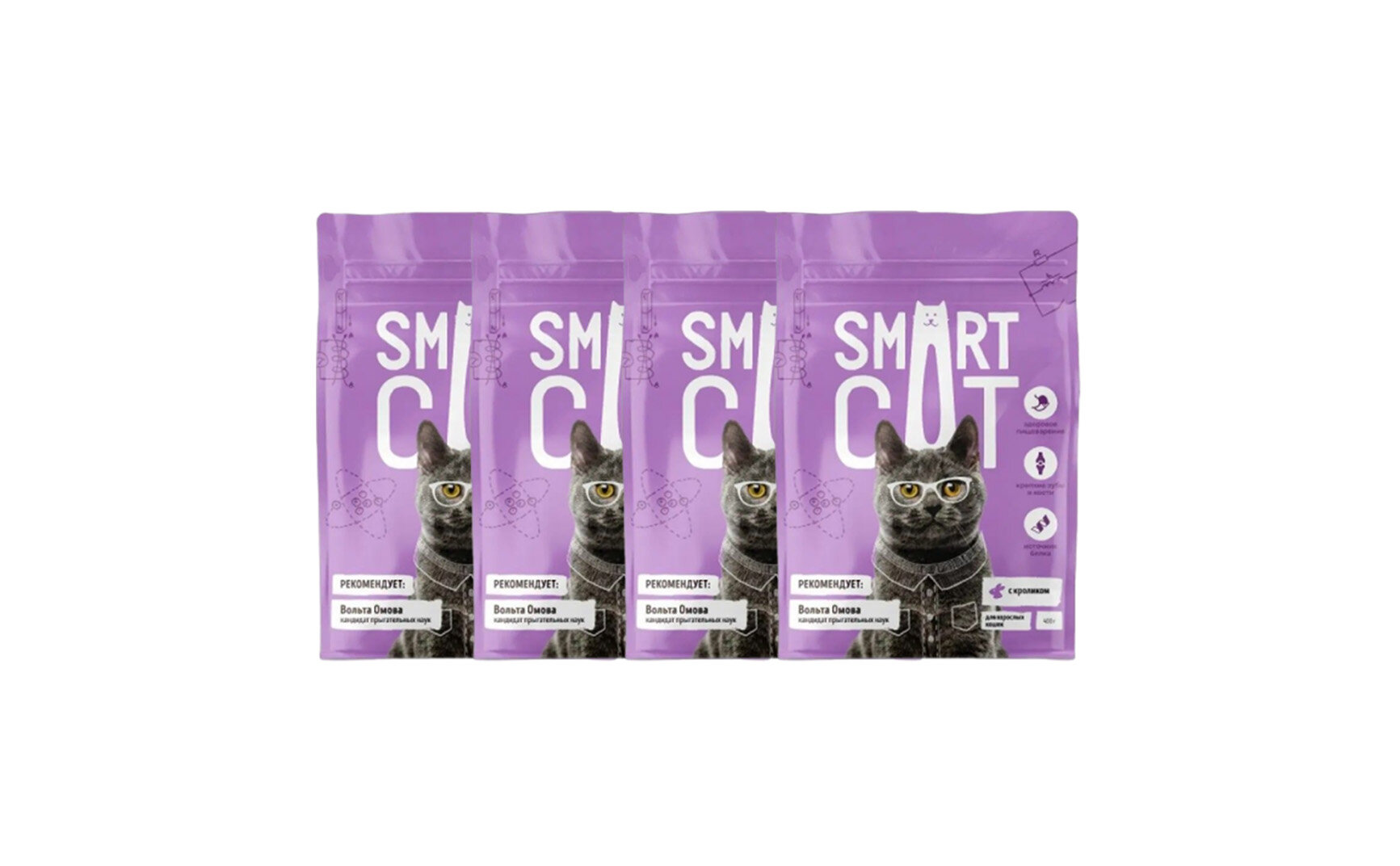Smart Cat сухой корм Для взрослых кошек с кроликом 0,4 кг х 4 шт.