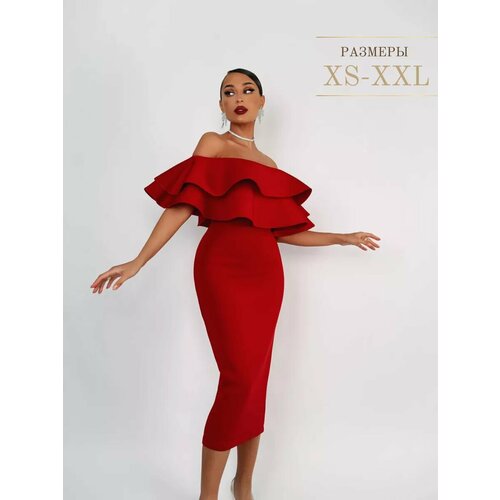 фото Платье i love shopping осень-зима 2024, размер xs, красный