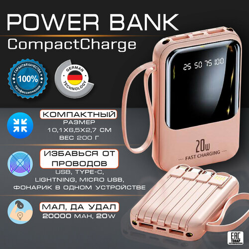 Повербанк 20000mah для зарядки телефона и других гаджетов