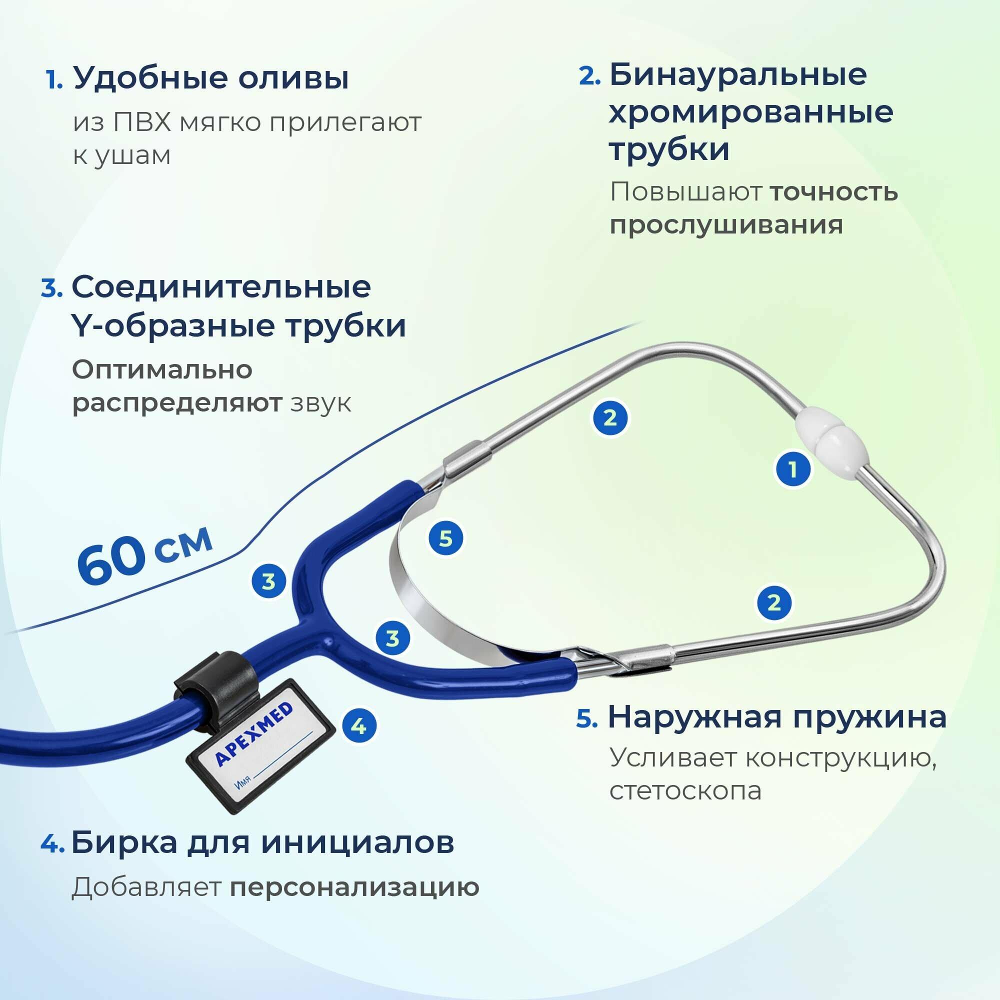 Стетоскопы И Фонендоскопы Стетоскоп медицинский Apexmed AS-11, односторонний