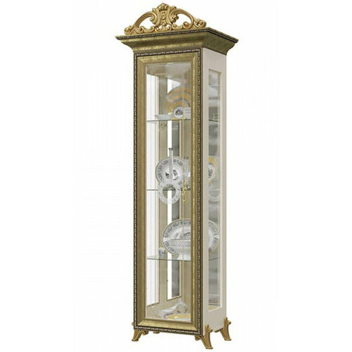 Шкаф-витрина с короной 1-дверный Мэри Версаль ГВ-01 слоновая кость 59644₽