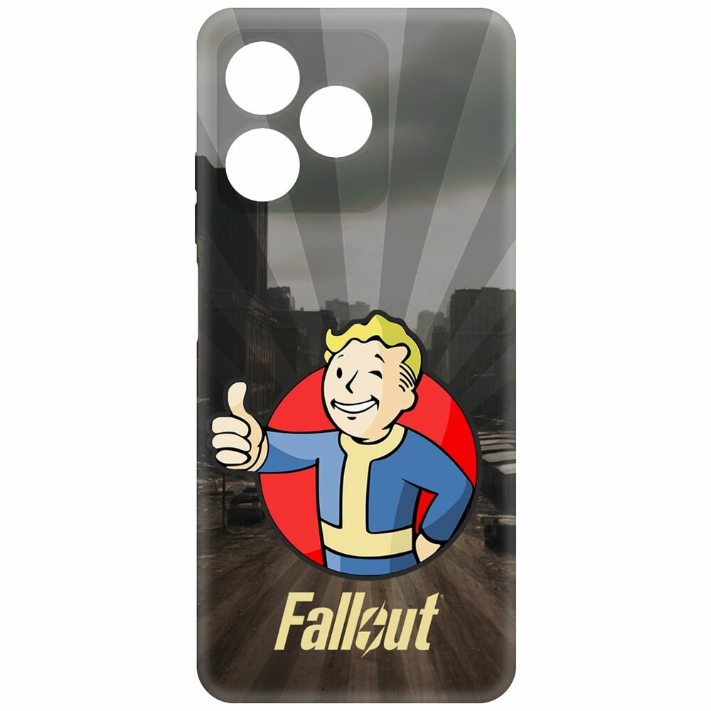 Чехол-накладка Krutoff Soft Case Фоллаут (Fallout) - Волт-бой для Realme C63 черный