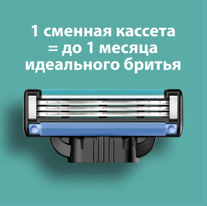 Сменные кассеты лезвия для бритья совместимые с Джиллет Мак3/Mach3 ,8 кассет. — фото 1
