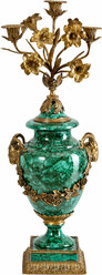 J751C/LG2549E Подсвечник 25х18х62см, Фарфор, бронза, зеленый, Glasar