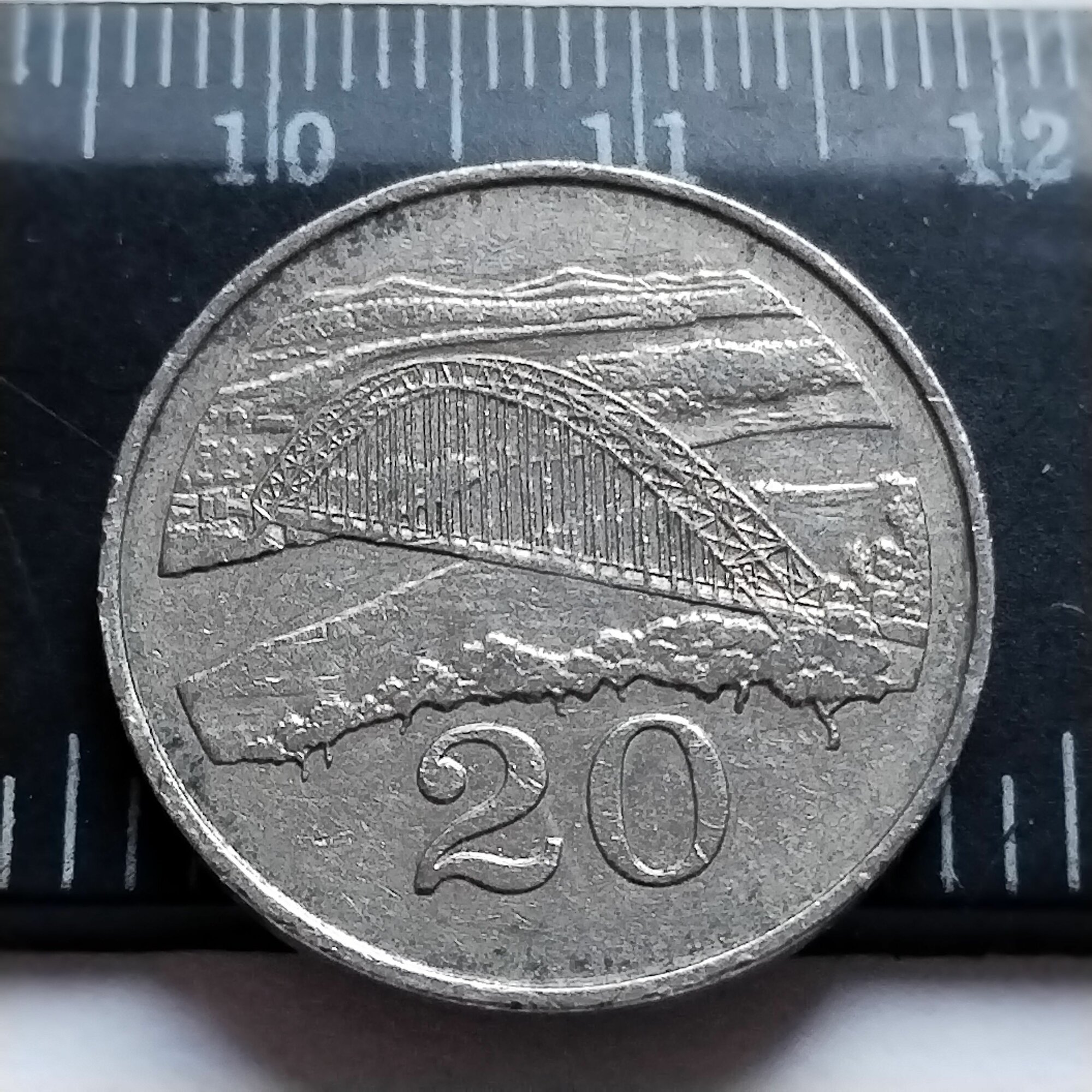 Зимбабве 20 центов 1988. "Мост бирченоф" XF "