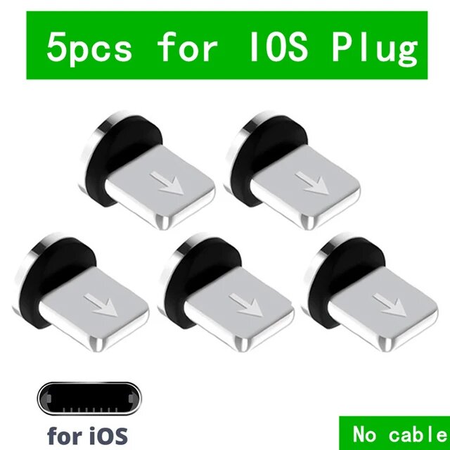 Круглый магнитный штекер кабеля 8-контактный разъем типа C Micro USB C Штекер для быстрой зарядки телефона Магнитное зарядное устройство для iPhone Samsung Xiaomi, 5pcs Plug For iphone