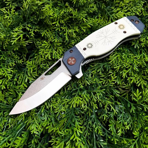 Складной нож Reptilian Север-01 сталь VG-10, рукоять White/Blue G10