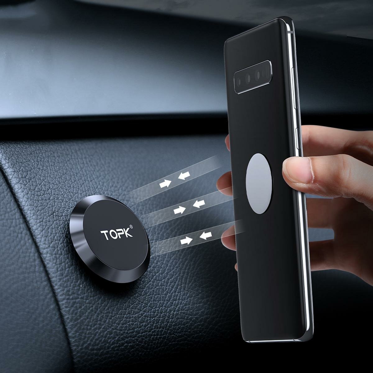 Автомобильный держатель для мобильного телефона TOPK D21, магнитный универсальный автомобильный держатель для телефона