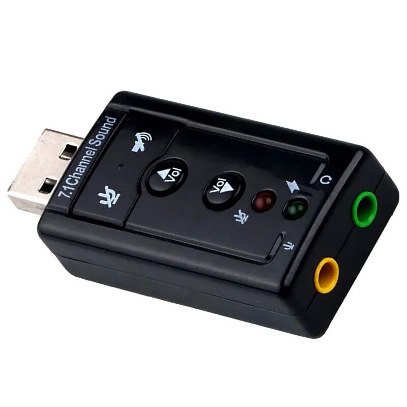 Внешняя звуковая карта USB 7.1/адаптер для наушников с микрофоном/аудио адаптер/переходник для наушников — фото 1