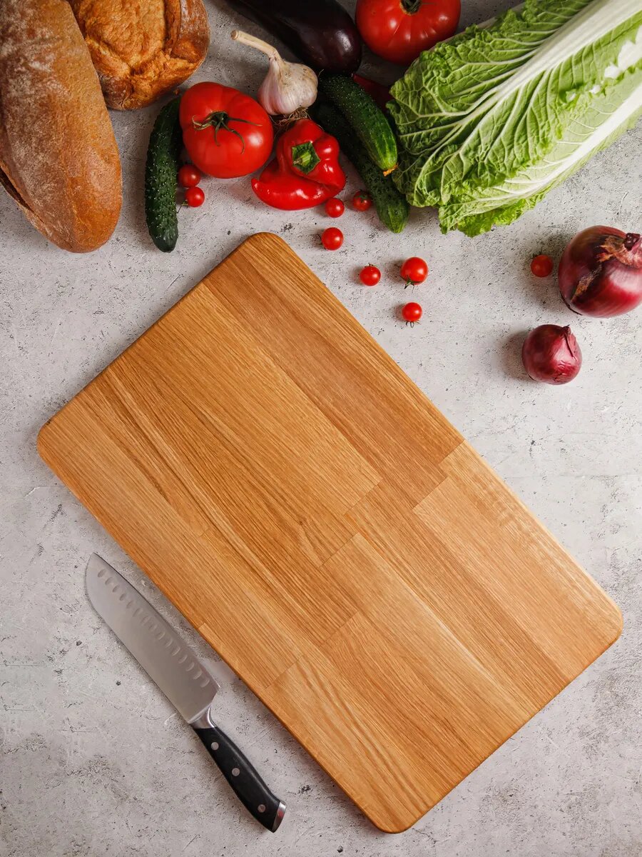 Доска разделочная большая деревянная 60*40 см из бука прямоугольная — фото 1