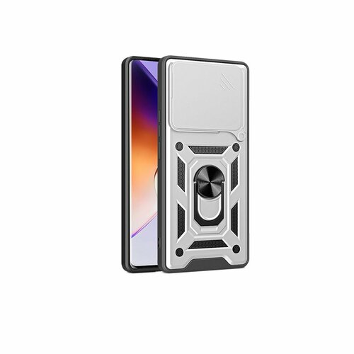 фото Чехол с кольцом bumper case для xiaomi 14t pro серебряный black panther