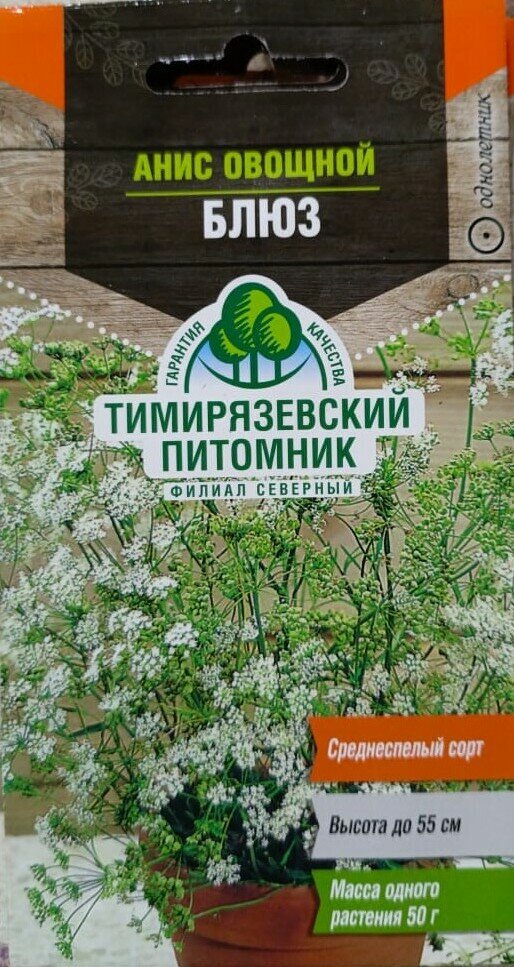Семена пряных трав Тимирязевский питомник анис овощной Блюз (4 упак.)
