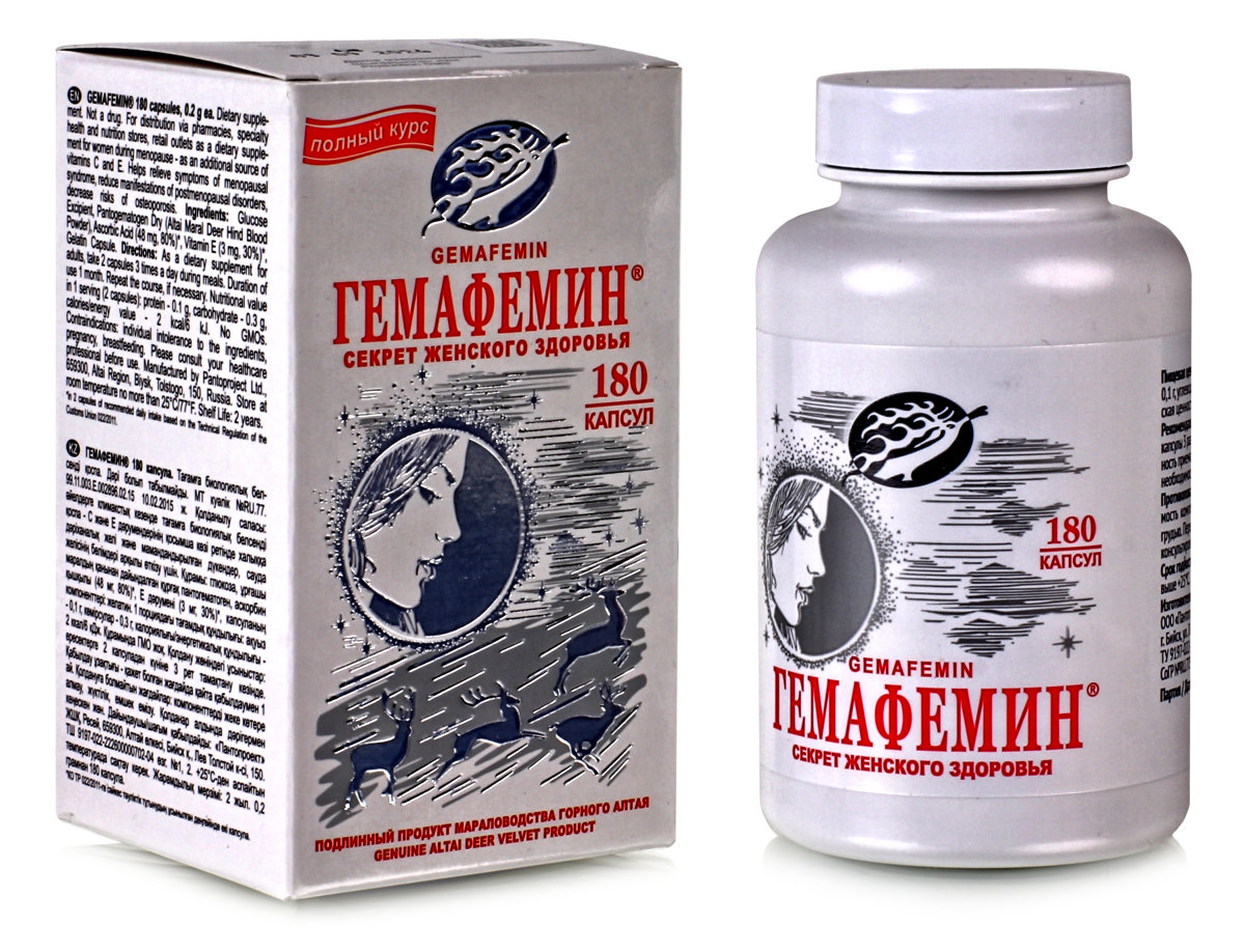 Гемафемин витамины для женщин 180 капс  полный курс при климаксе фито эстрогены