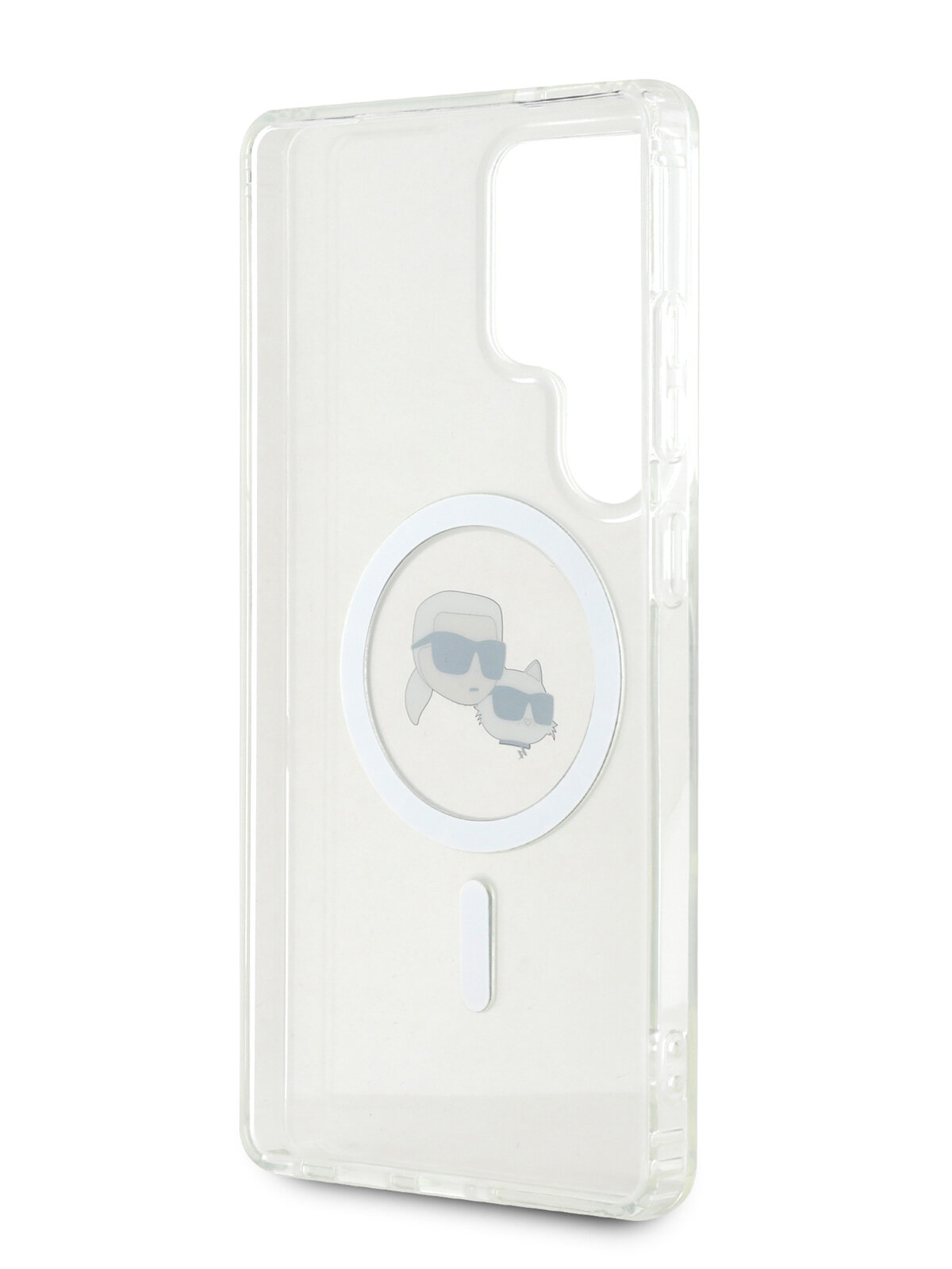 Lagerfeld для Galaxy S25 Ultra чехол PC/TPU NFT Karl & Choup Head Metal camera Hard White (MagSafe) — фото 1