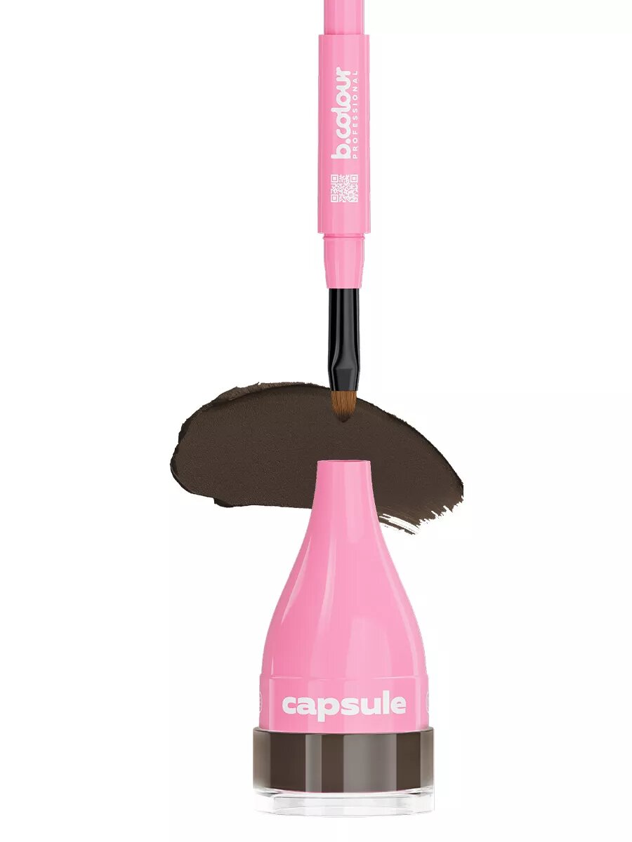 B.COLOUR PROFESSIONAL Гель для бровей, помадка коричневая, стойкая CAPSULE, 02 MEDIUM — фото 1