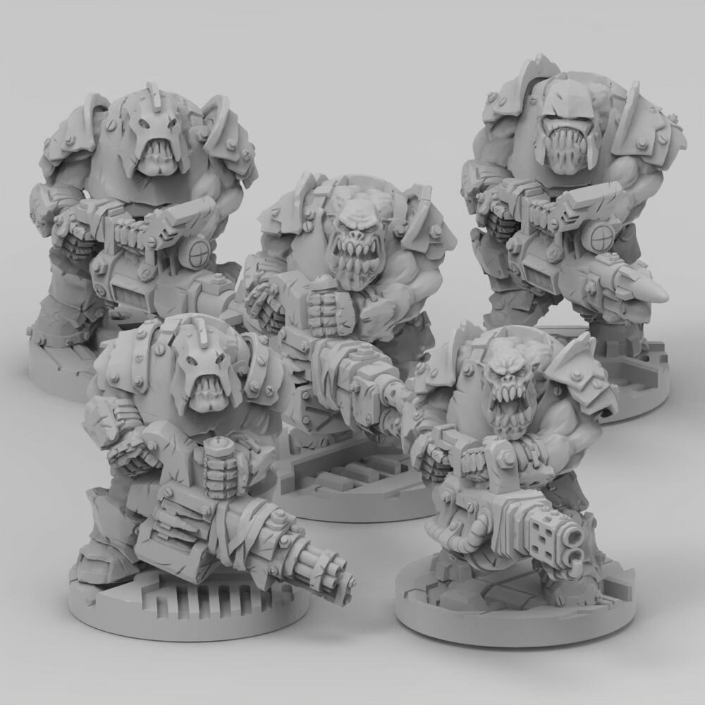 Warhammer 40K / Набор миниатюр Орки тяжёлая артиллерия - 42 мм / Вархаммер 40000