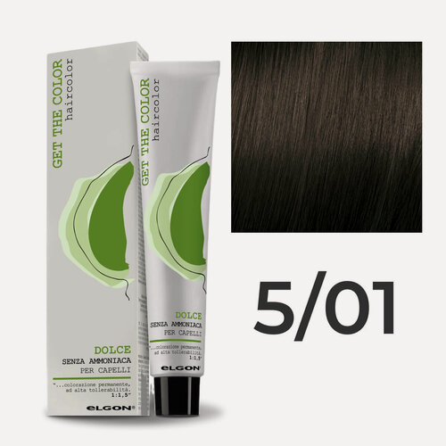 Изображение товара Крем - краска для волос профессиональная Elgon Get the Color Dolce 5/01 Светлый каштановый Натуральный пепельный 100 мл