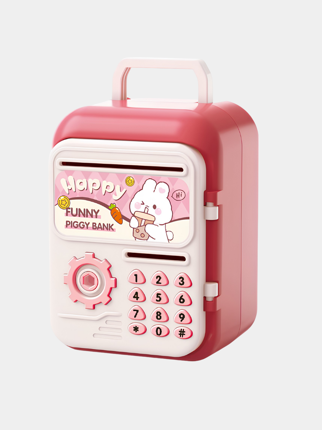 Детский мини сейф с замком, копилка для денег и монет, купюр — фото 1
